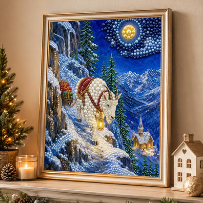 Mountain Goat on a Moonlit Ridge pearl painting – image 4