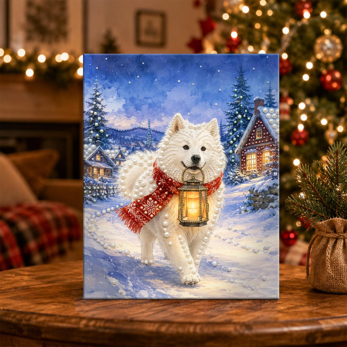 Samoyed Carrying a Lantern pearl painting – image 5