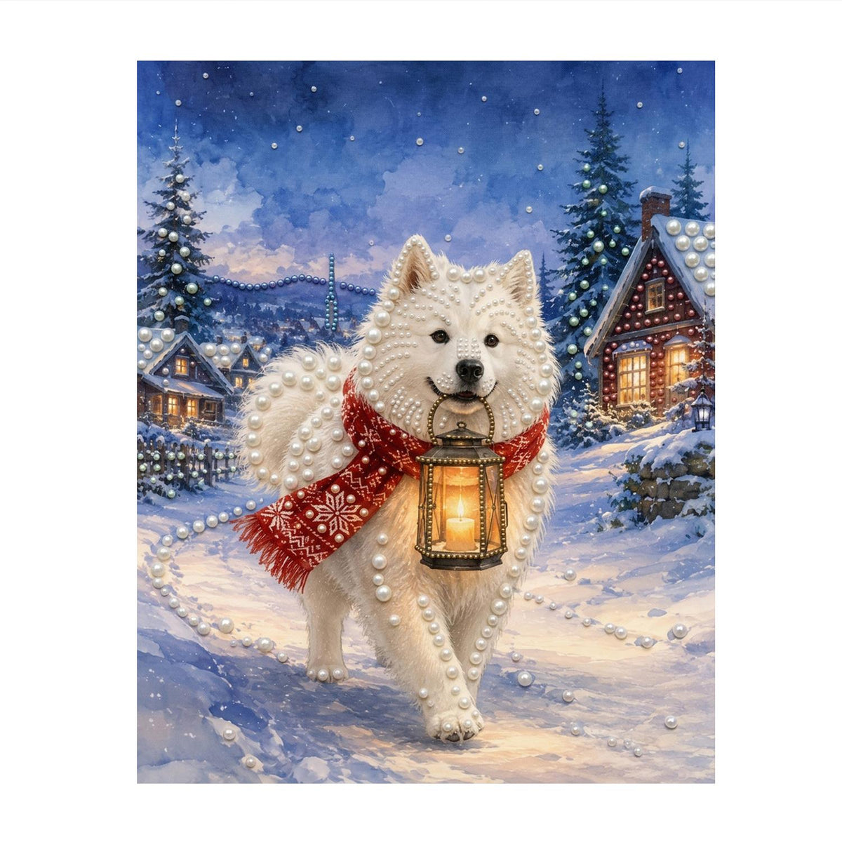 Samoyed Carrying a Lantern pearl painting – image 11