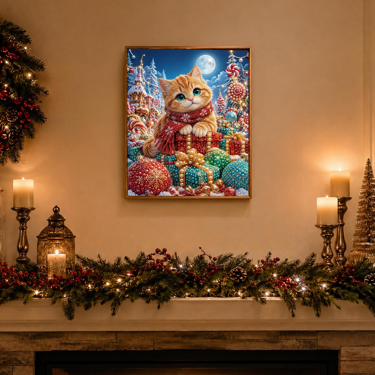 Ginger Kitten in Candy Land pearl painting – image 3