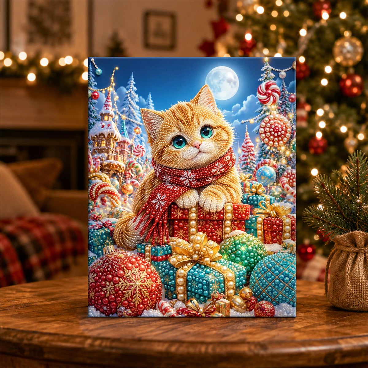 Ginger Kitten in Candy Land pearl painting – image 5