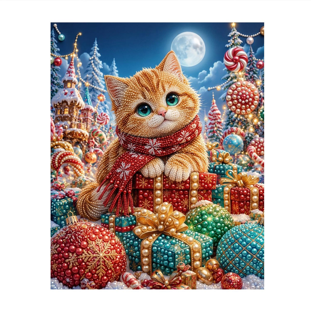 Ginger Kitten in Candy Land pearl painting – image 11