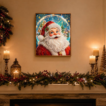 Santa Inside a Snow Globe pearl painting – image 3