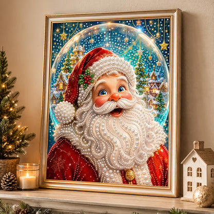 Santa Inside a Snow Globe pearl painting – image 4