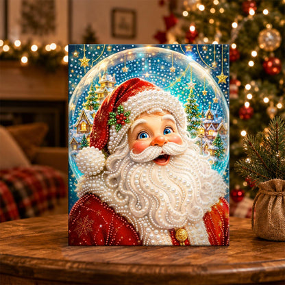 Santa Inside a Snow Globe pearl painting – image 5