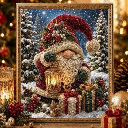 Gnome with Lantern and Presents pearl painting – image 2