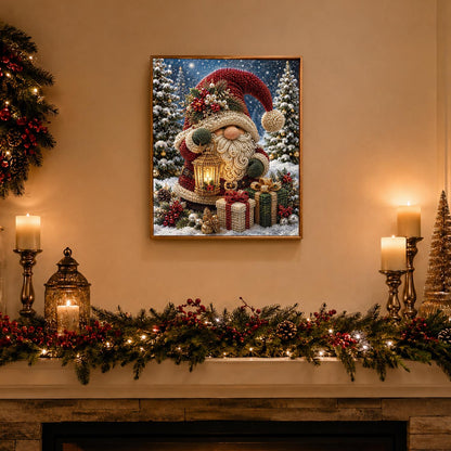 Gnome with Lantern and Presents pearl painting – image 3