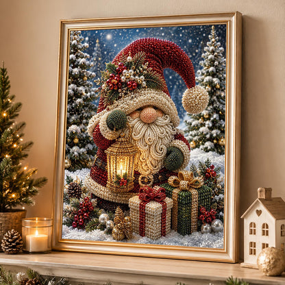 Gnome with Lantern and Presents pearl painting – image 4