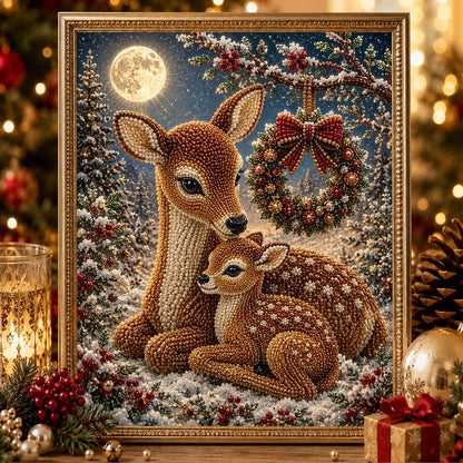 Moonlit Deer Beneath a Wreath pearl painting – image 2