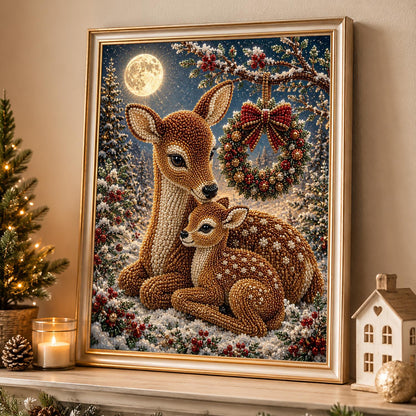 Moonlit Deer Beneath a Wreath pearl painting – image 4