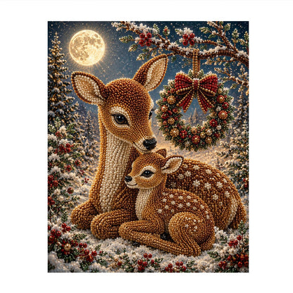 Moonlit Deer Beneath a Wreath pearl painting – image 11