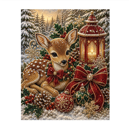 Fawn Beside a Glowing Lantern pearl painting – image 11