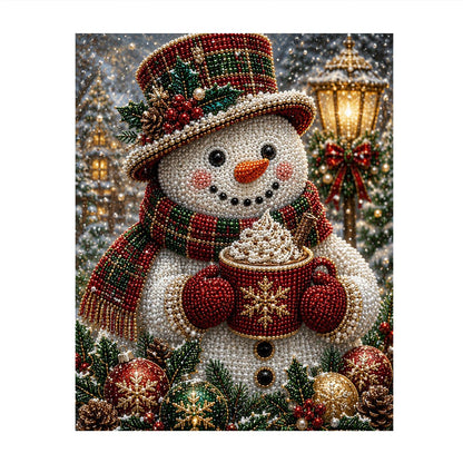 Top-Hat Snowman with a Cocoa Mug pearl painting – image 11