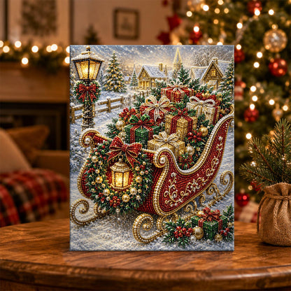 Lantern Sleigh Piled with Gifts pearl painting – image 5