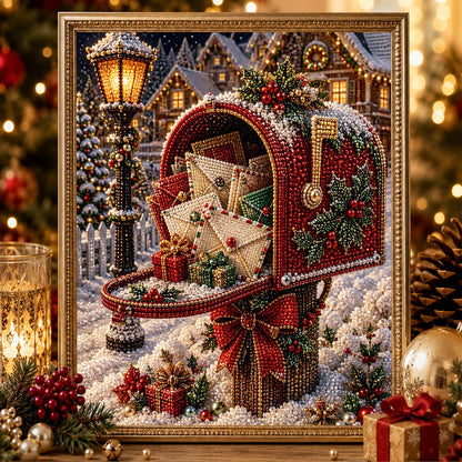 Letter-Stuffed Red Mailbox pearl painting – image 2