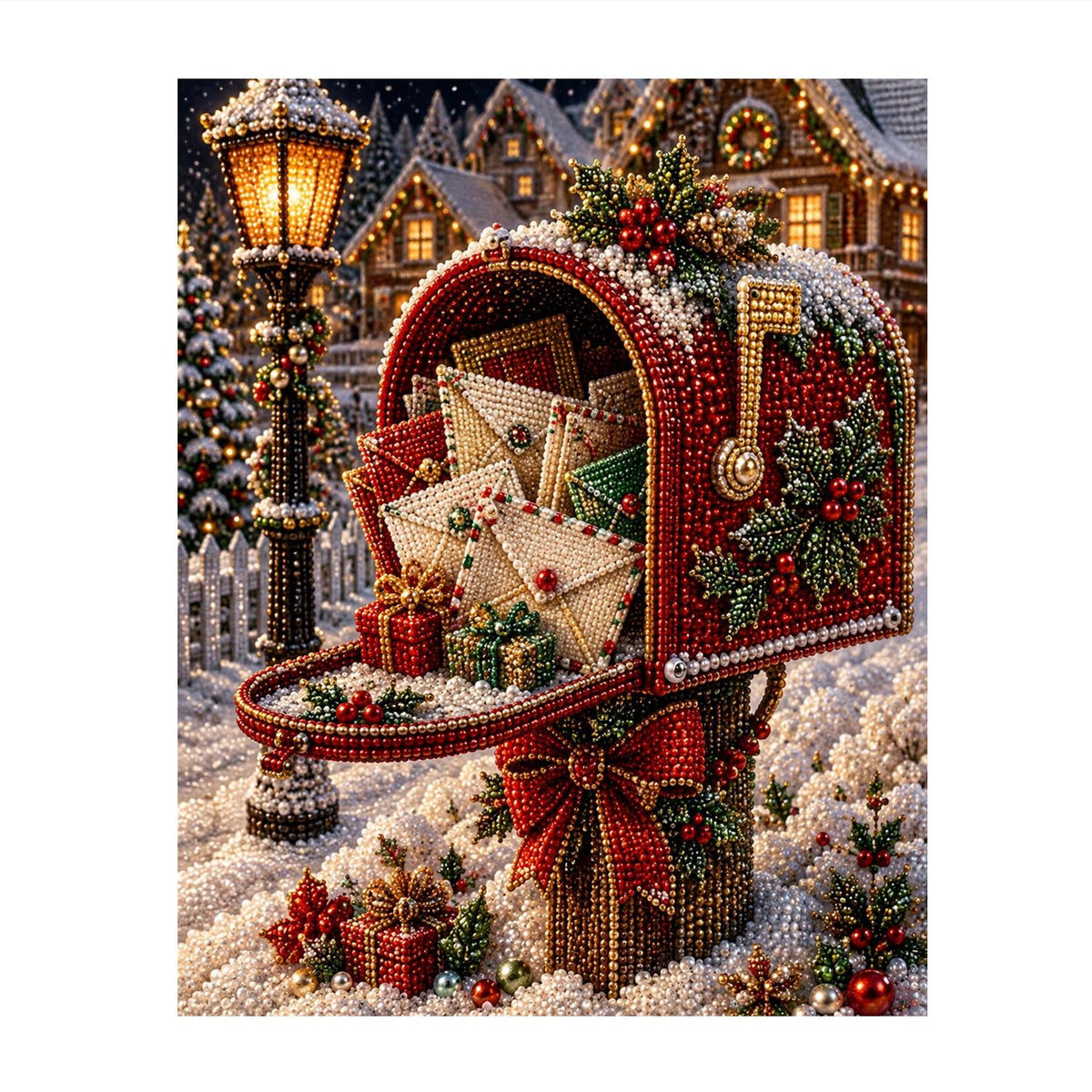 Letter-Stuffed Red Mailbox pearl painting – image 11