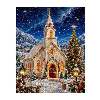White Chapel on a Starry Night pearl painting – image 11
