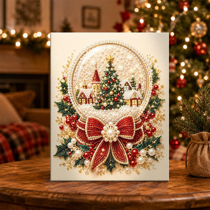 Snow Globe with a Tiny Village pearl painting – image 5