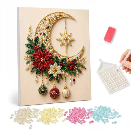 Christmas Crescent Moon Pearl Mosaic pearl painting – image 1