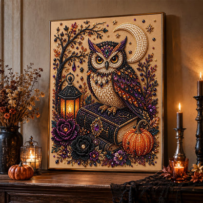 Owl on a Spellbook pearl painting – image 2
