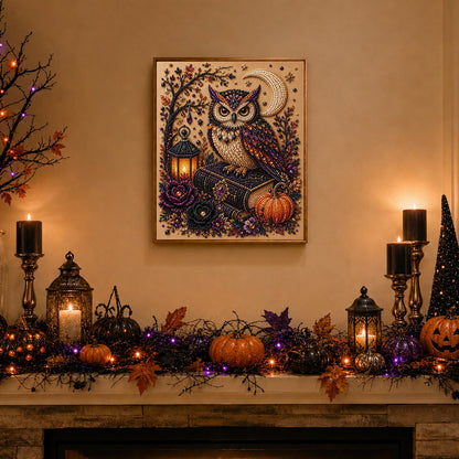 Owl on a Spellbook pearl painting – image 3