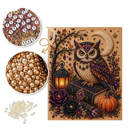 Owl on a Spellbook pearl painting – image 6