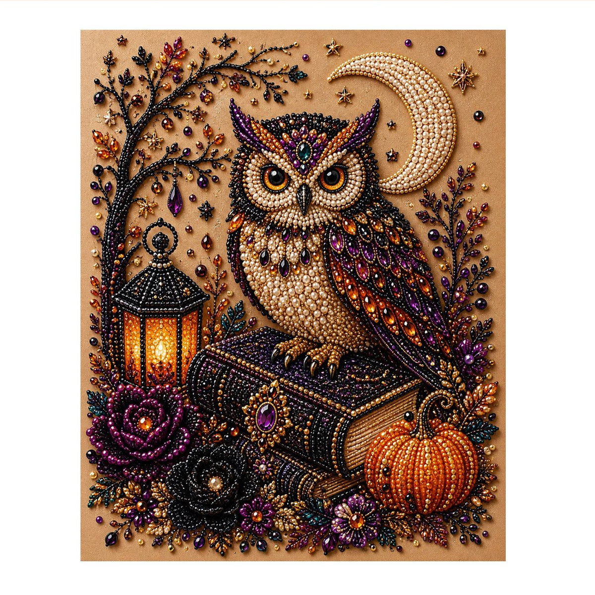 Owl on a Spellbook pearl painting – image 11