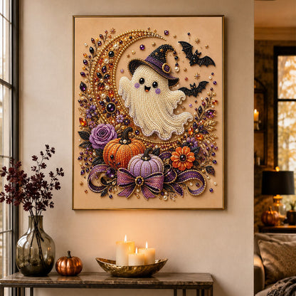 Ghost Cradled in the Crescent pearl painting – image 4