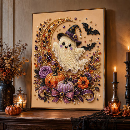 Ghost Cradled in the Crescent pearl painting – image 5