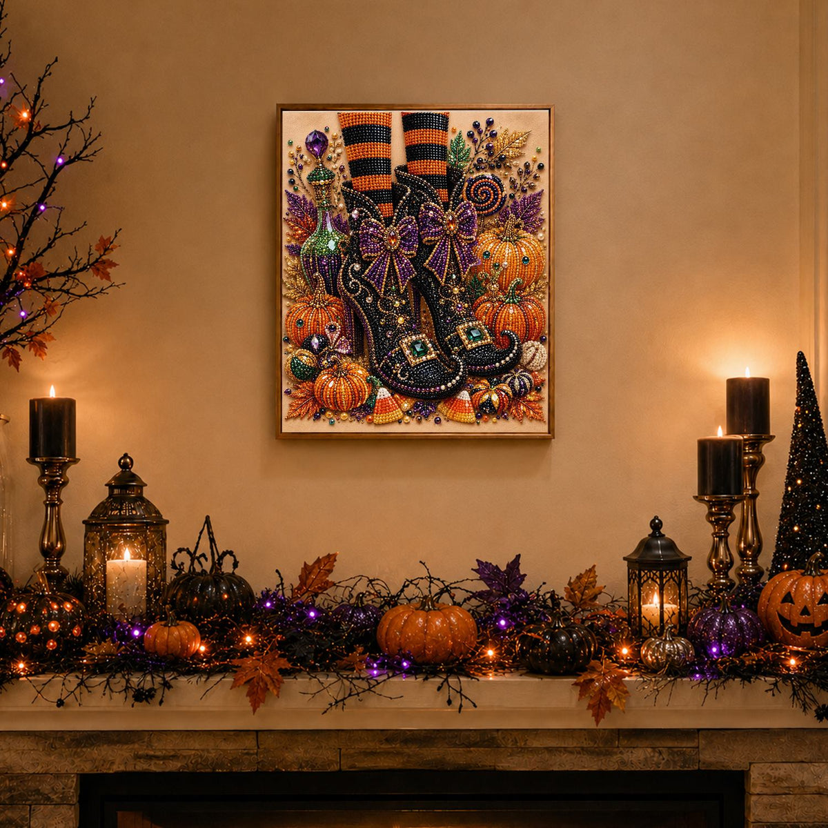Witch's Boots and Candy Corn pearl painting – image 3
