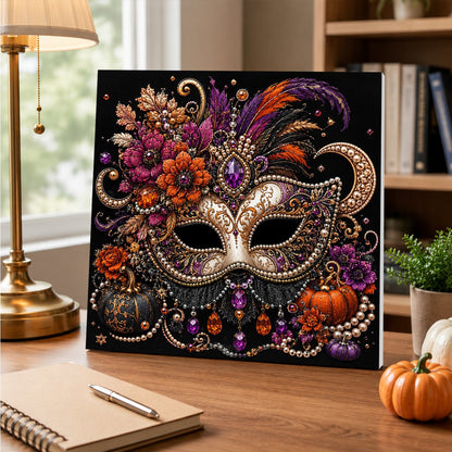 Feathered Masquerade Mask pearl painting – image 5