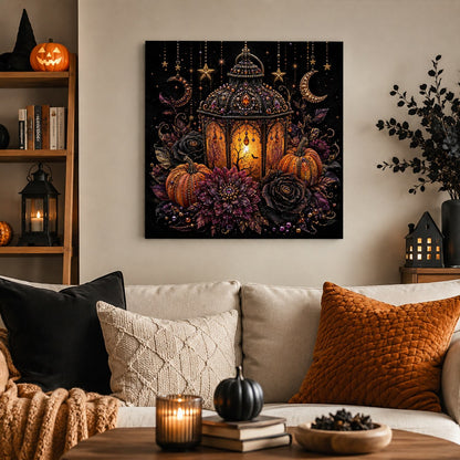 Moroccan Lantern with Black Roses pearl painting – image 3