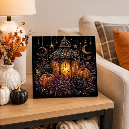 Moroccan Lantern with Black Roses pearl painting – image 4