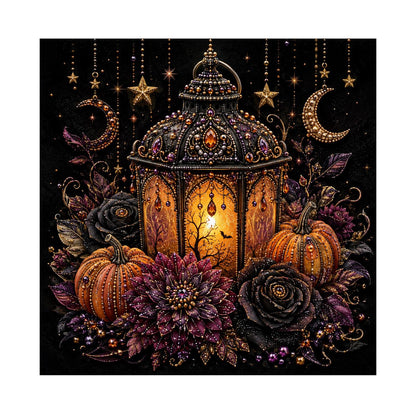 Moroccan Lantern with Black Roses pearl painting – image 11