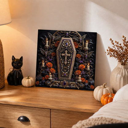 Candlelit Gothic Coffin pearl painting – image 2