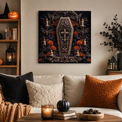 Candlelit Gothic Coffin pearl painting – image 3