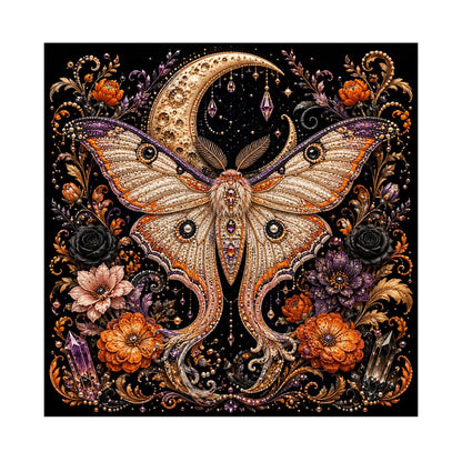 Luna Moth Beneath the Crescent pearl painting – image 11