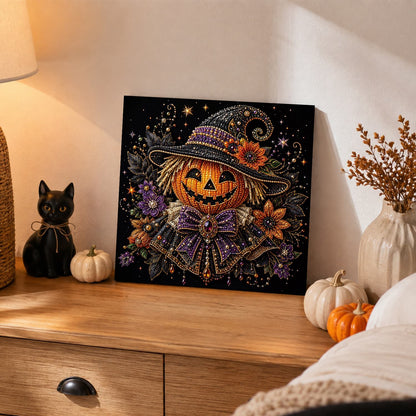 Jack-O'-Lantern in a Witch Hat pearl painting – image 2