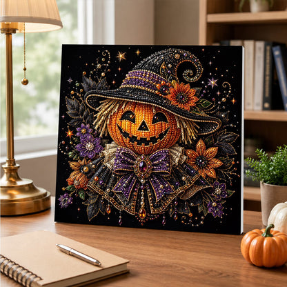 Jack-O'-Lantern in a Witch Hat pearl painting – image 5