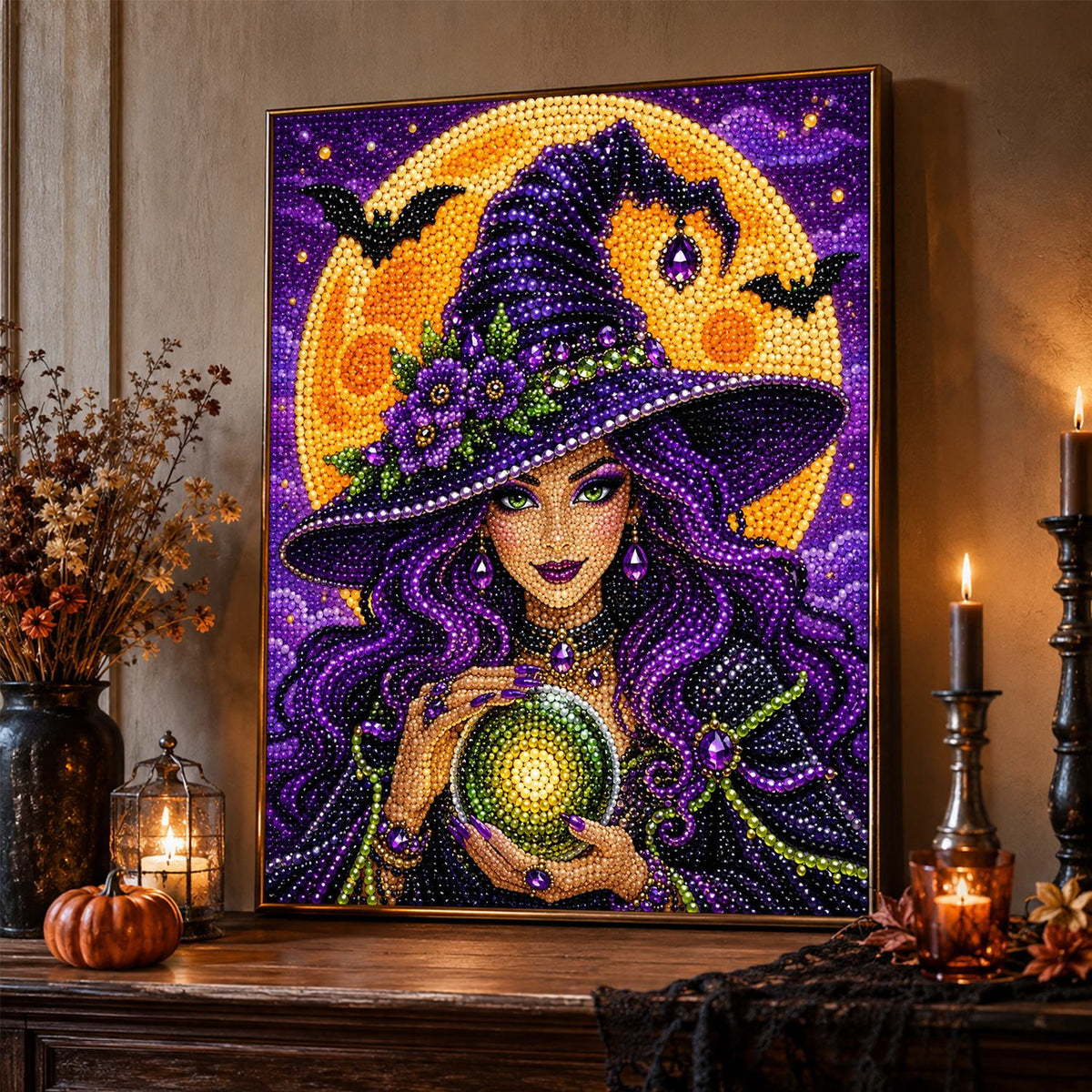 Violet Witch and Crystal Ball pearl painting – image 2