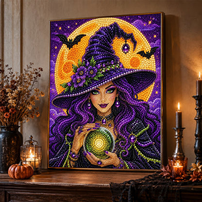 Violet Witch and Crystal Ball pearl painting – image 2