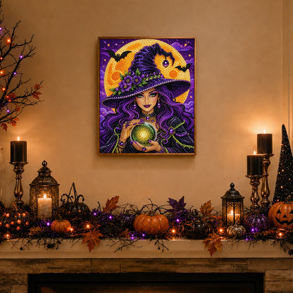 Violet Witch and Crystal Ball pearl painting – image 3