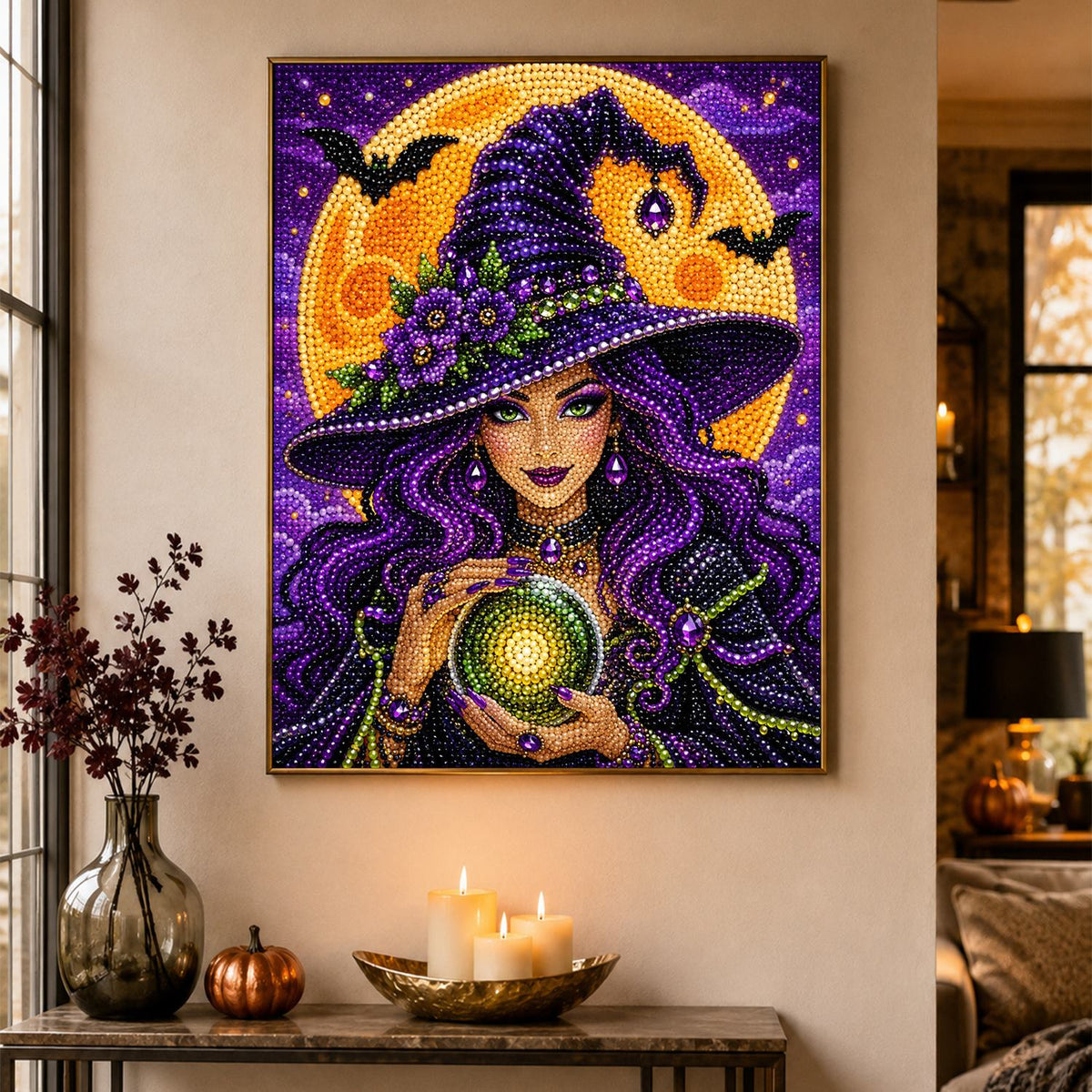 Violet Witch and Crystal Ball pearl painting – image 4