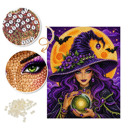 Violet Witch and Crystal Ball pearl painting – image 6