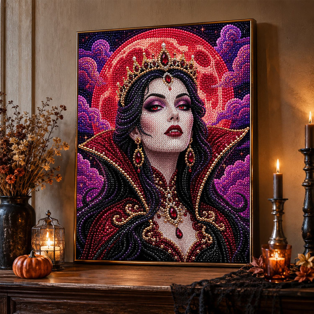 Vampire Queen and Blood Moon pearl painting – image 2