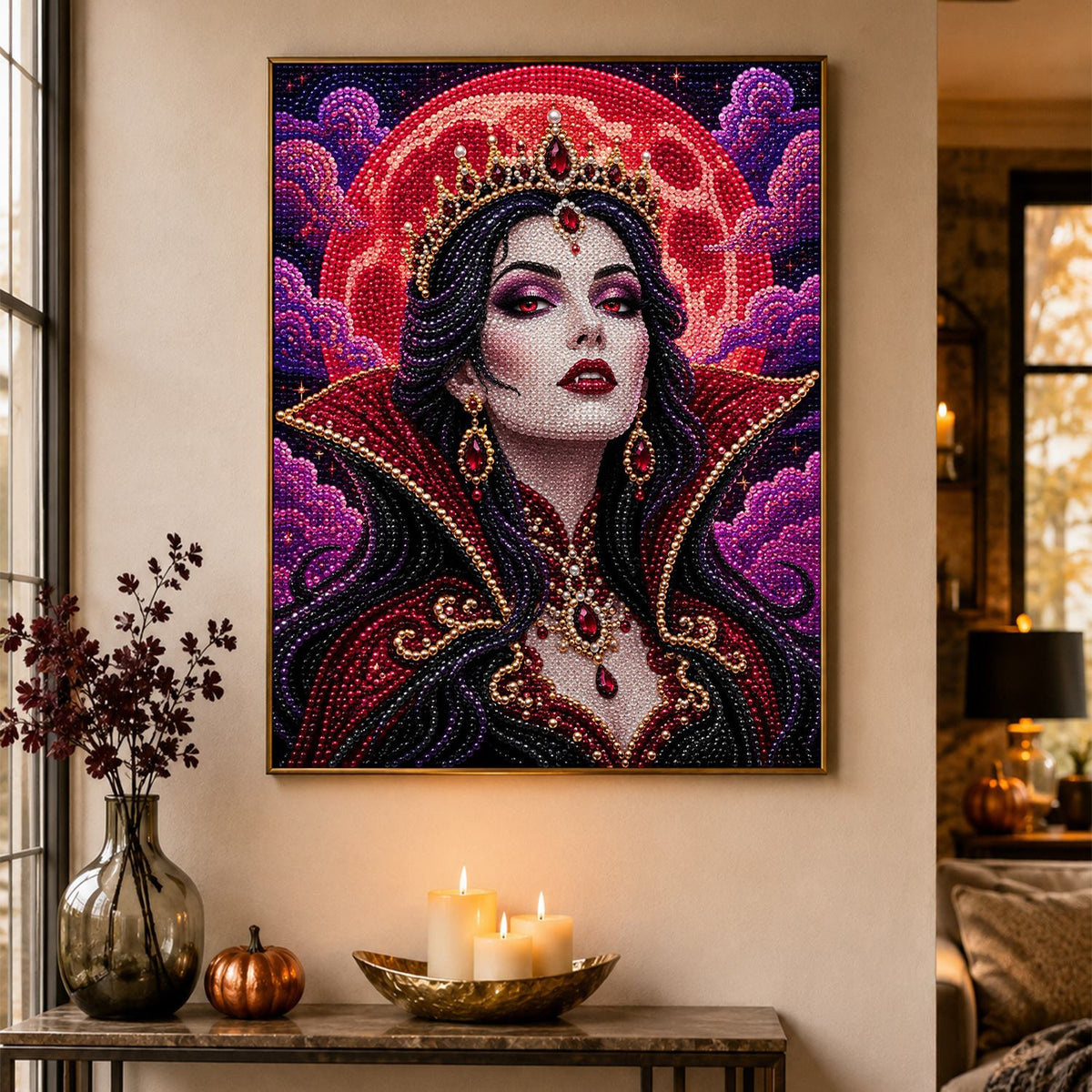 Vampire Queen and Blood Moon pearl painting – image 4