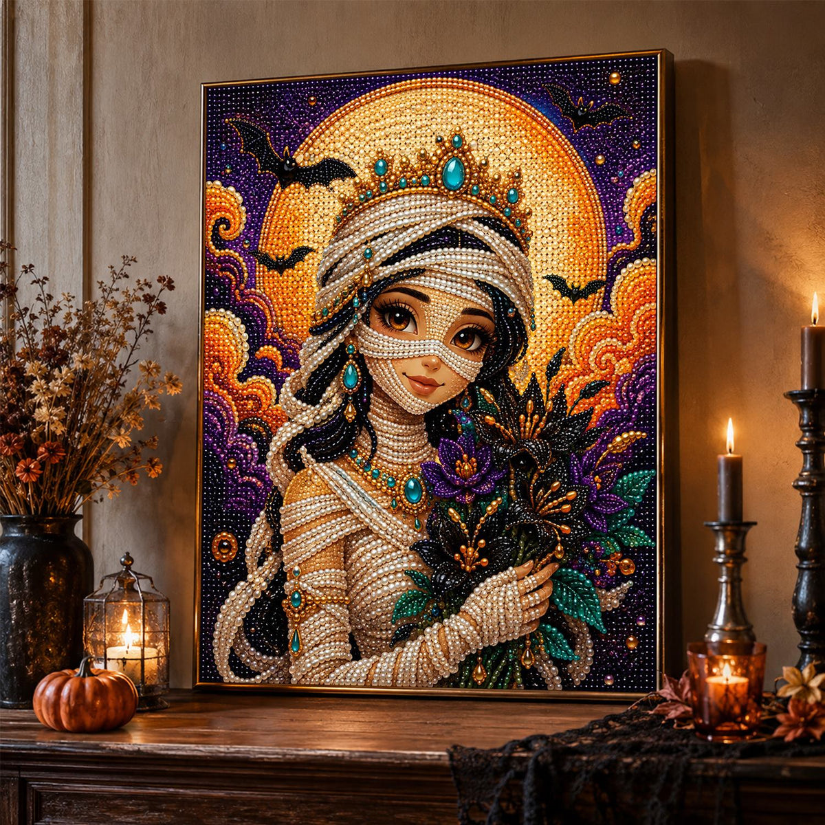 Mummy Princess with Bouquet pearl painting – image 2