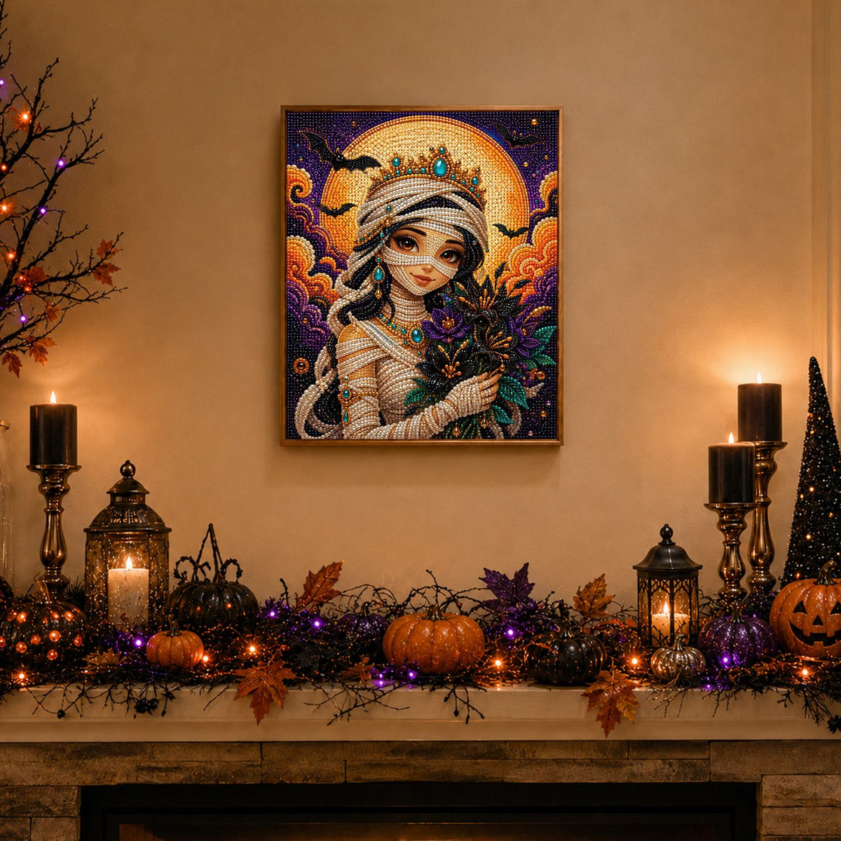 Mummy Princess with Bouquet pearl painting – image 3