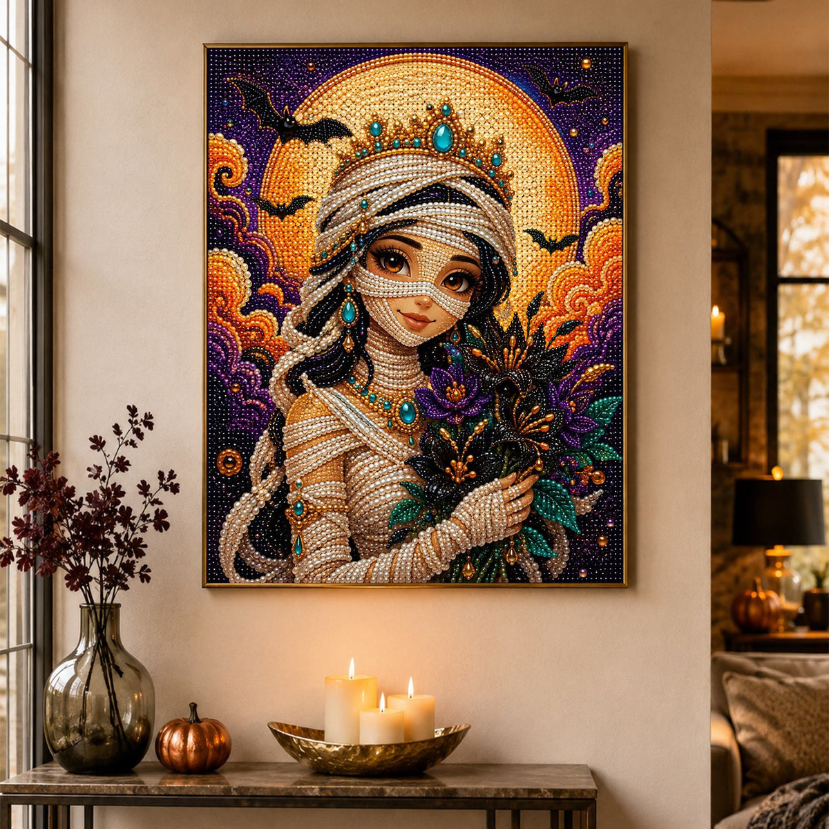 Mummy Princess with Bouquet pearl painting – image 4