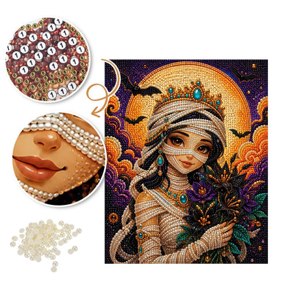 Mummy Princess with Bouquet pearl painting – image 6
